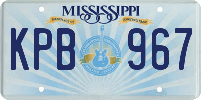 MS license plate KPB967