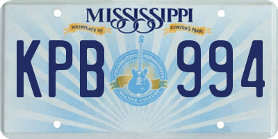 MS license plate KPB994
