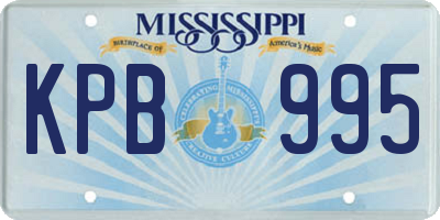 MS license plate KPB995