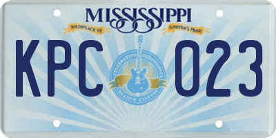 MS license plate KPC023