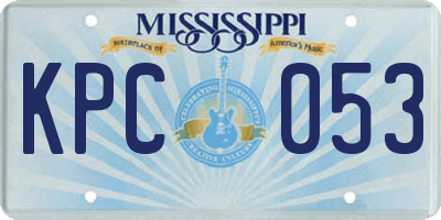 MS license plate KPC053