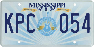 MS license plate KPC054