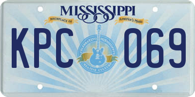MS license plate KPC069