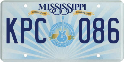 MS license plate KPC086