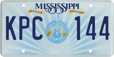 MS license plate KPC144