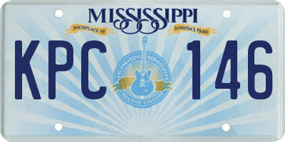 MS license plate KPC146