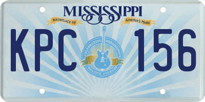 MS license plate KPC156