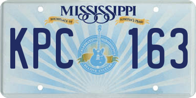 MS license plate KPC163