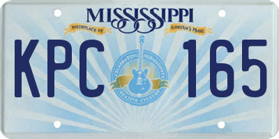 MS license plate KPC165