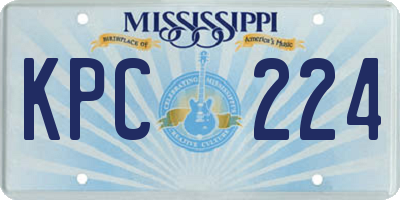 MS license plate KPC224