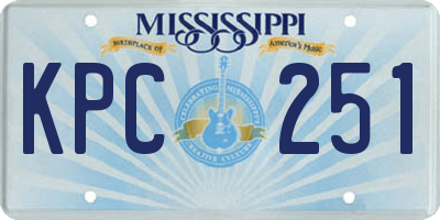 MS license plate KPC251