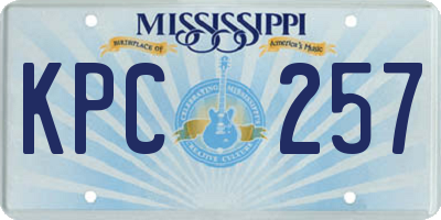 MS license plate KPC257