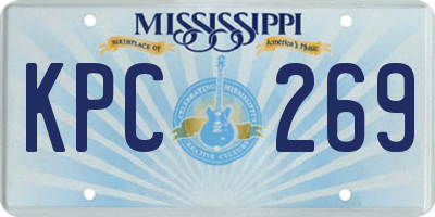 MS license plate KPC269