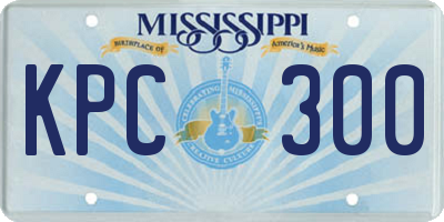 MS license plate KPC300