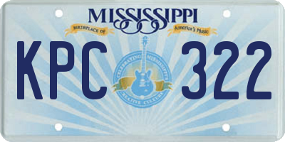 MS license plate KPC322