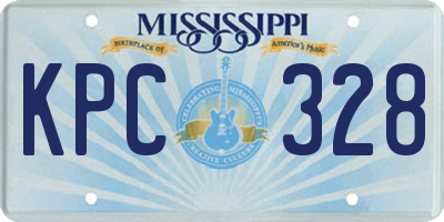 MS license plate KPC328