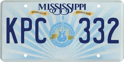 MS license plate KPC332