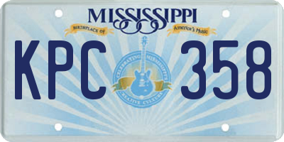 MS license plate KPC358