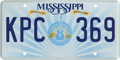 MS license plate KPC369