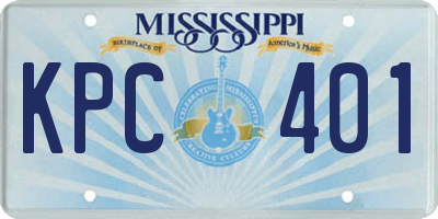 MS license plate KPC401