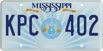 MS license plate KPC402