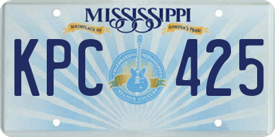 MS license plate KPC425