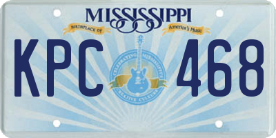 MS license plate KPC468