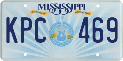 MS license plate KPC469