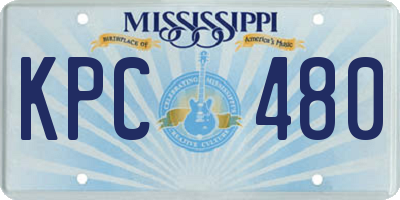 MS license plate KPC480