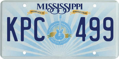 MS license plate KPC499