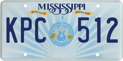 MS license plate KPC512