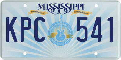 MS license plate KPC541