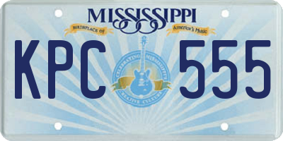 MS license plate KPC555