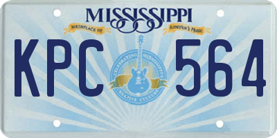 MS license plate KPC564