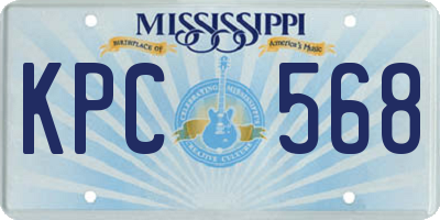 MS license plate KPC568