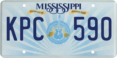 MS license plate KPC590