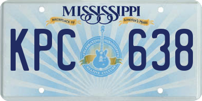 MS license plate KPC638