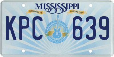 MS license plate KPC639