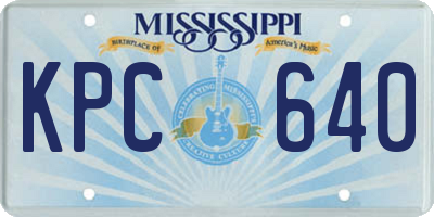 MS license plate KPC640