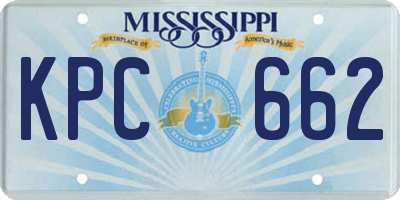 MS license plate KPC662
