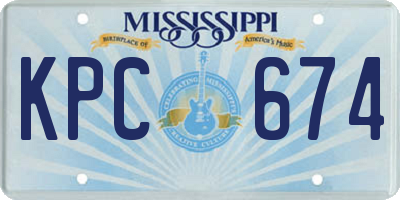 MS license plate KPC674
