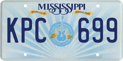 MS license plate KPC699