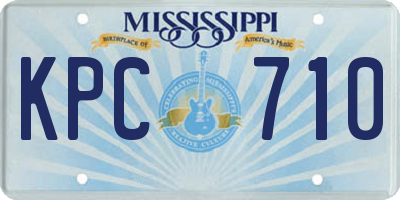 MS license plate KPC710