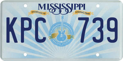 MS license plate KPC739
