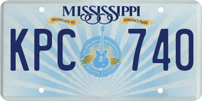 MS license plate KPC740