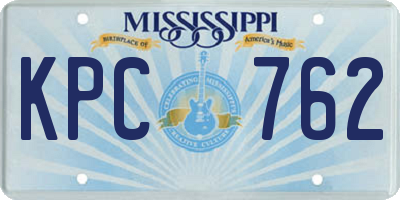 MS license plate KPC762
