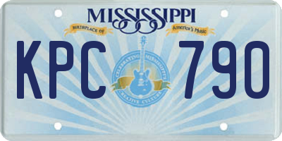 MS license plate KPC790