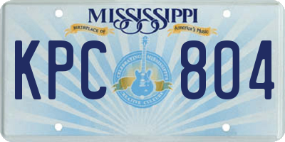 MS license plate KPC804