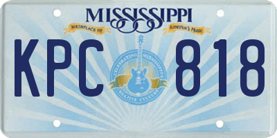 MS license plate KPC818