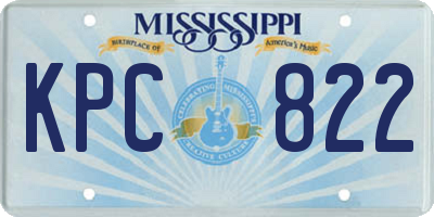 MS license plate KPC822